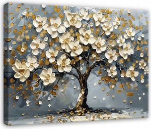 Wandbild Leinwand Bilder Abstrakt Baum 100x75 cm XXL Modern Leinwandbild Leinwandbilder Wohnzimmer Schlafzimmer