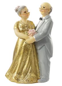 Goldpaar II ca. 7 cm Figur Deko Goldhochzeit Hochzeitspaar