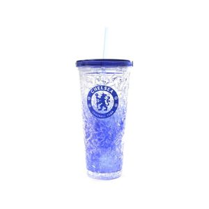 Chelsea FC - Tumbler s brčkem, Crest, 600ml BS3798 (jedna velikost) (modrý)