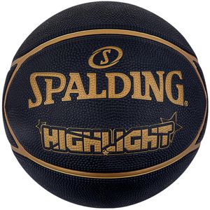 Spalding Highlight Ball 84355Z, Basketballbälle, Unisex, Schwarz, Größe: 7
