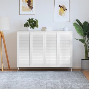 Prolenta Premium - Drzwi szafy z żaluzją 4 szt. białe 99,3x39,4 cm lite drewno