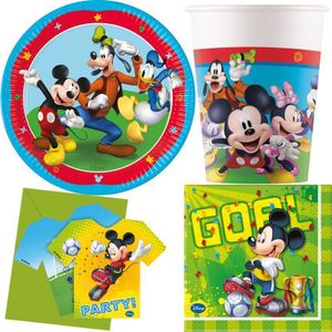 42 tlg. Partyset Micky Maus Fußball Geburtstag Deko Kindergeburtstag Mickey Mouse