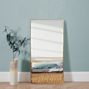 Wandspiegel ’Novoli’ 50 x 100 cm Kunststoffrahmen Gold