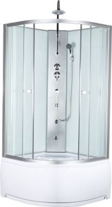 Kabine, 90x90x225 cm / 4 mm, Hydromassage, schiebend