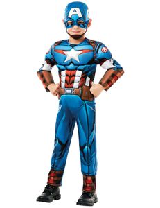 Captain America Deluxe Kostüm Kinder, Größe:L