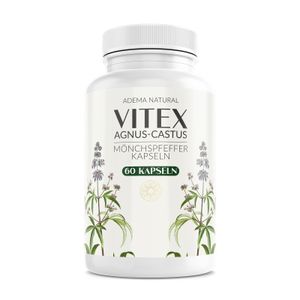 Adema Natural ® Mönchspfeffer Kapseln – bei PMS, Wechseljahre – Zyklus stabilisieren – Vitex Agnus Castus – hormonelle Gleichgewicht – für Frauen