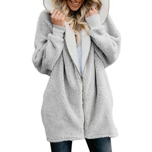 Damen Reißverschluss Fleecejacke lässig weiß warm Jacke,Farbe: Grau,Größe:3XL