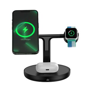 Baseus Swan Stand 3in1 magnetisches Ladegerät mit USB Typ C Kabel 1m schwarz (WXTE000101)