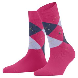 Burlington Damen Socken - Queen, Kurzstrümpfe, Baumwolle, Rautenmuster, Logoemblem Pink 36-41