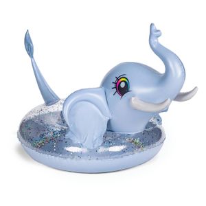 AQUASTIC Aufblasbares Schwimmrad 107 cm Durchmesser Für Kinder ab 9 Jahren Dickes Vinylmaterial Elefant mit Glitzer Für Pool See Wasserspiel Für Kinder