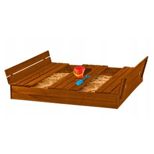 Sandkasten Sandbox Sandkiste Holz Spielhaus für Kinder 120x120; Teak