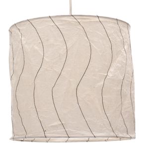 Runde Papier Hängelampe, Lokta Papierlampenschirm Annapurna, Handgeschöpftes Papier - Modell 16, Creme-weiß, Lokta-Papier, 25*28*28 cm, Asiatische Lampenschirme aus Papier & Stoff