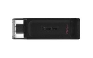 Kingston Technology DataTraveler 70, 32 GB, USB Typ-C, 3.2 Gen 1 (3.1 Gen 1), Kappe, 7 g, Schwarz