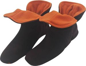 RAIKOU Hausschuhe Damen, Herren aus Micro Fleece mit ABS und Rutschfester Sohle, Super Flauschige Hüttenschuche 40/43 Coffee/Orange