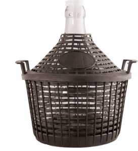 Glasballon, Weinballon 5 Liter im Kunststoffkorb