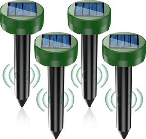 Solar Maulwurfschreck, Ultrasonic Wühlmausschreck 4 Stück, IP65 Maulwurf Vertreiber für den Außenbereich Wühlmaus Vertreiben zur Abwehr Gegen Maulwurf und Wühlmäuse in Gärten