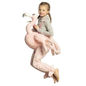 B88079 rosa Kinder Junge Mädchen Flamingo-Vogel Kostüm Plüsch-Reittier Reitflamingo