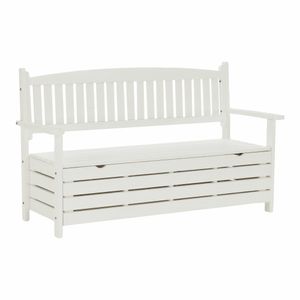 KONDELA Zahradní lavička s úložným prostorem Amula 150 cm - bílá