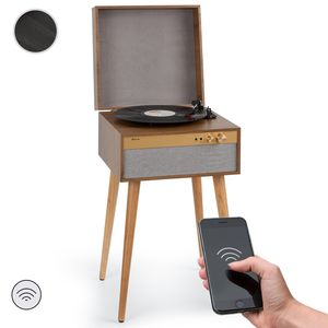 Auna Plattenspieler mit Lautsprecher, Plattenspieler mit Bluetooth & Standfüßen, Retro-Schallplattenspieler mit Bluetooth Transmitter & Receiver, Moderner Vinyl-Plattenspieler für Schallplatten