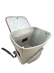ROOGU Grey Buddy * Eleganter Rucksack Filz Grau 20l Stadt Uni Arbeit Laptop 15'' extra leicht