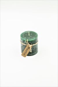 Rustik Stumpenkerze Dunkelgrün 75 x 70 mm durchgefärbt Gastro Kerzen