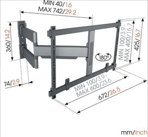 Vogels ELITE TVM 5845 schwarz Schwenkbare TV-Wandhalt. 55-100 Vogels ELITE TVM 5845 schwarz Schwenkbare TV-Wandhalt. 55-100