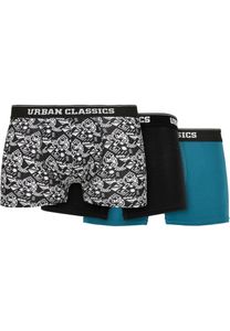 Pánské kraťasy Urban Classics Organic Boxer Shorts 3-Pack detail aop/black/jasper - 5XL