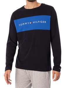 Tommy Hilfiger Herren Lounge Graphic Longsleeved T-Shirt, Blau M