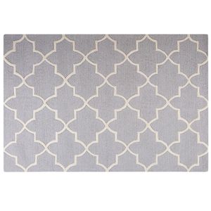 Teppich grau 140 x 200 cm marokkanisches Muster Kurzflor SILVAN