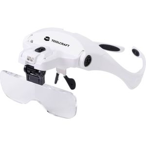 TOOLCRAFT 2469761 Lupenbrille mit LED-Beleuchtung Vergrößerungsfaktor: 3.5 x, 2.5 x, 2.0 x, 1.5 x, 1.0 x Linsengröße: (