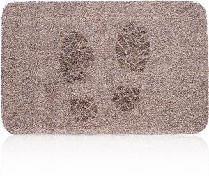 Fussmatte Schmutzfangmatte Baumwolle 70 x 45 cm Fußabtreter Waschbar Rutschfeste Innen Außen Türmatte Schmutzfänger Antirutsch Eingangstürmatte Beige Retoo