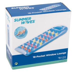 Summer Waves Luftmatratze Blau Lounge mit Sichtfenster