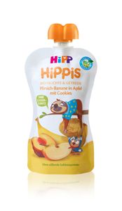 HiPP HiPPis Pfirsich-Banane in Apfel mit Cookies, ab 1 Jahr, DE-ÖKO-037 - VE 100g
