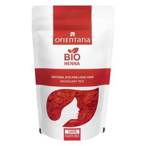 Orientana Bio Henna Haarfarbe Mahagoni Rot Pulver für Langes Haar 100 g