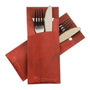 250x Pochetto Bestecktaschen 200x85mm burgund marmor. inkl. Serviette weiß