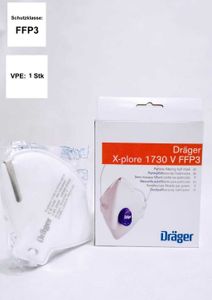 Dräger X-Plore 1730 FFP3 V NRD maska proti časticiam s ventilom (balenie 10 ks) (3951088)