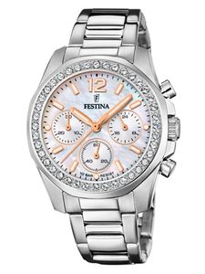 Festina Damen Uhr F20606/1 Edelstahl Chronograph