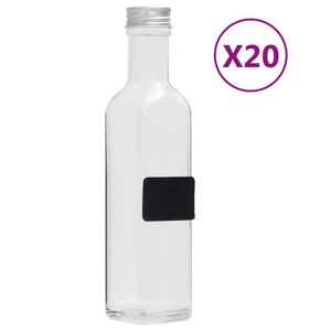 (HOME)Glasflaschen Wasserflaschen StilvollesStilvollesmit Schraubverschluss 20 Stk. Quadratisch 250 ml※ Germany