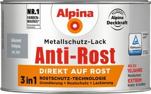 Alpina Metallschutzlack Anti-Rost Hellgrau 300 ml glänzend