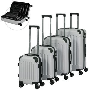 AREBOS cestovné kufre sada 4 kufrov na kolieskach s tvrdou škrupinou klasická sada kufrov S-M-L-XL sada