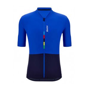 SANTINI Kurzarm Fahrradtrikot - UCI RIGA - Blau/Schwarz M