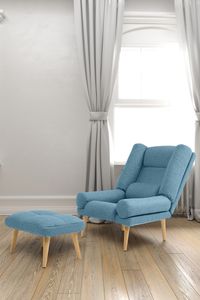 FEDVE Ohrensessel mit Hocker Sessel STEVEN Wohnzimmer Skandinavisch Fernsehsessel Komfort