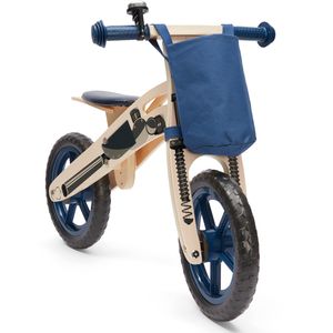 wuuhoo I Kinder Laufrad Speedy Holz ab 3 Jahre Beige mit Transport-Tasche mitwachsend 12 Zoll Rutschrad Roller