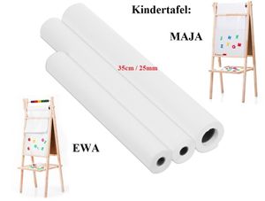 Papierrolle für Spieltafel Kinderzimmer 35cm / 25mm weiß 25m länge