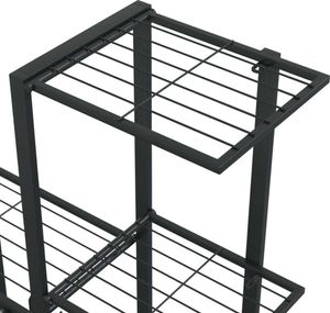 vidaXL Stojan na květiny na kolečkách 94,5x25x92,5 cm Černý kov