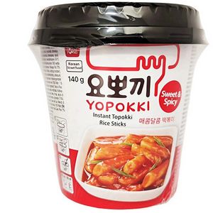 Yopokki Instant Süß & Scharf Topokki Reiskuchen 12er Pack (1 Karton 12 x 140g)