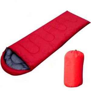 Outdoor Umschlag Schlafsack Camping Ultraleichter Schlafsack mit Kappe, Rot