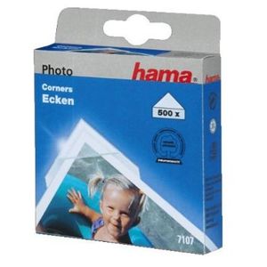 Hama Fotoecken 500 Stück (Foto Klebepads selbstklebend, Fotokleber Ecken geeignet für Fotoalbum und Scrapbook zum Einkleben von Fotos, Postkarten, Grußkarten, Spenderbox), transparent