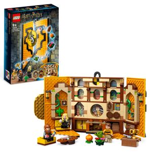 LEGO 76412 Harry Potter Hausbanner Hufflepuff, Hogwarts-Wappen und Gemeinschaftsraum-Spielzeug, 2in1-Reisespielzeug und Wand-Deko, Sammler-Set mit Cedric Diggory-Minifigur