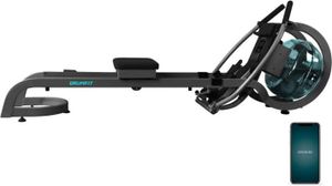 Cecotec Maschine de Rudern de Water Drumfit Rower 20000 Neptune. Tank de Wasser 11 L de Kapazität, Verstellbarer Sattel, Maximales Gewicht de 135 Kg, LCD Display. Device Holder, App, Dual Lenker.